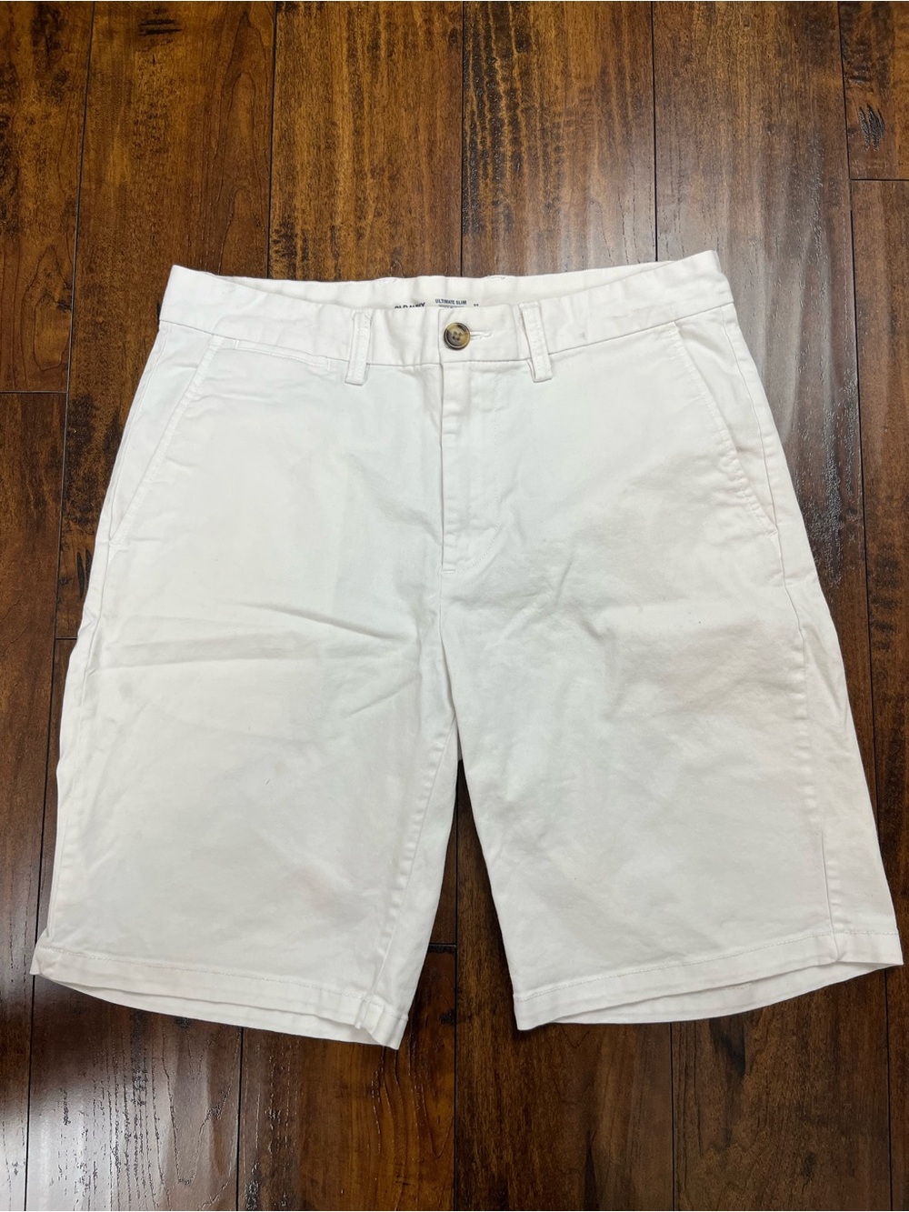 OLD NAVY Men’s Shorts Ultimate Slim Chino White Flat Front Stretch Size 32